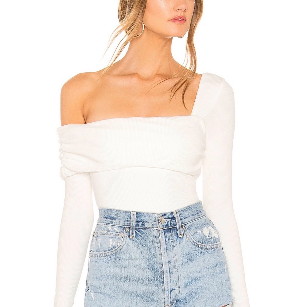Lovers + Friends White Off-Shoulder Bodysuit
